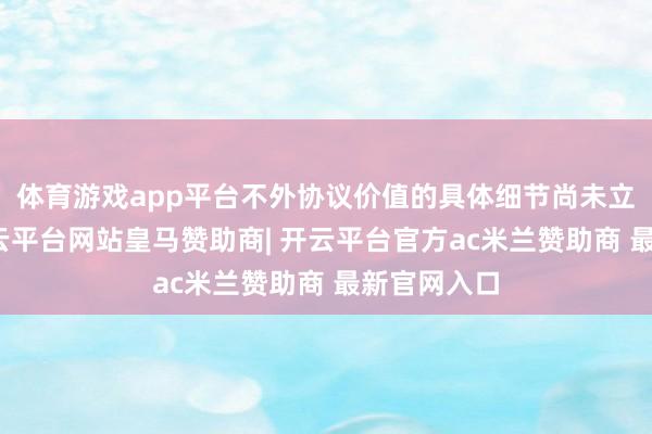 体育游戏app平台不外协议价值的具体细节尚未立即裸露-开云平台网站皇马赞助商| 开云平台官方ac米兰赞助商 最新官网入口