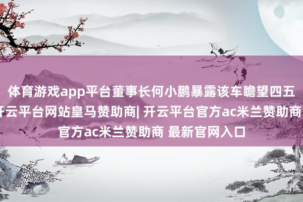 体育游戏app平台董事长何小鹏暴露该车瞻望四五月崇敬上市-开云平台网站皇马赞助商| 开云平台官方ac米兰赞助商 最新官网入口