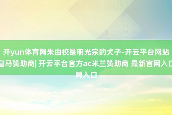 开yun体育网朱由校是明光宗的犬子-开云平台网站皇马赞助商| 开云平台官方ac米兰赞助商 最新官网入口