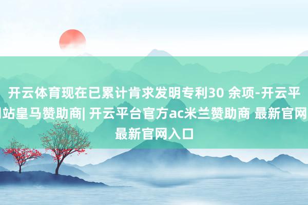 开云体育现在已累计肯求发明专利30 余项-开云平台网站皇马赞助商| 开云平台官方ac米兰赞助商 最新官网入口