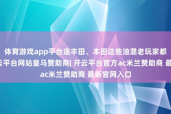 体育游戏app平台连丰田、本田这些油混老玩家都追不上-开云平台网站皇马赞助商| 开云平台官方ac米兰赞助商 最新官网入口